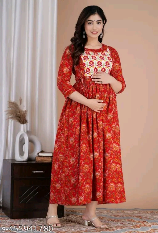 Floral Maternity & Feeding Gown