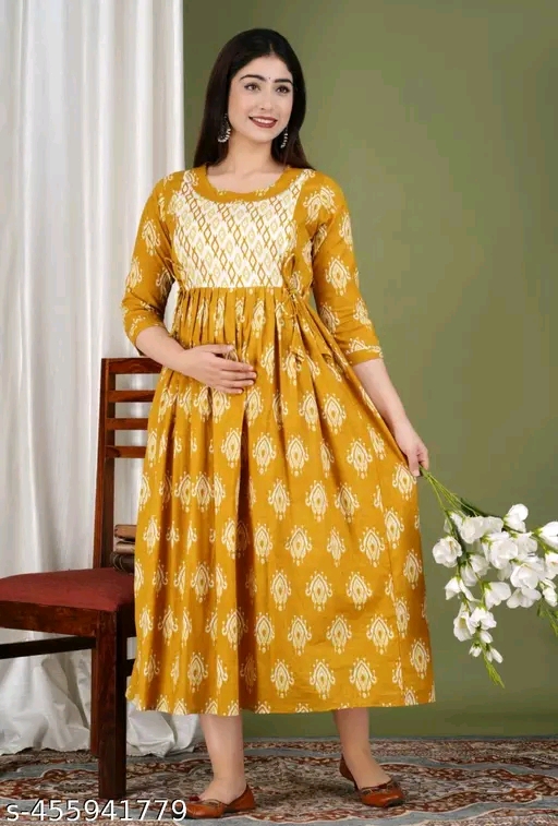 Elegant Floral Maternity & Feeding Gown | Comfortable Nursing Dress for Women - Image 4