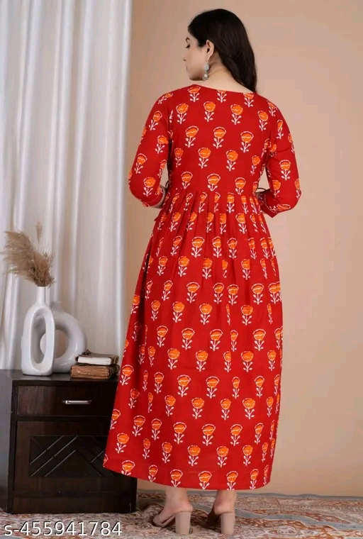 Elegant Floral Maternity & Feeding Gown | Comfortable Nursing Dress for Women - Image 2